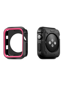 Apple Watch silikon skydd skal svart/cerise - fyra olika storlekar