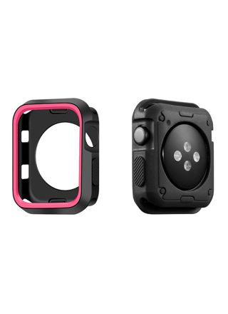 Apple Watch silikon skydd skal svart/cerise - fyra olika storlekar