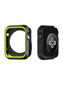 Apple Watch silikon skydd skal svart/limegrön - fyra olika storlekar