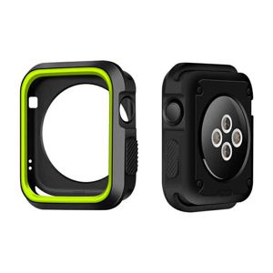 Apple Watch silikon skydd skal svart/limegrön - fyra olika storlekar main product photo