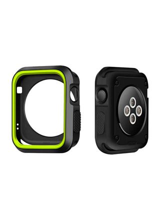 Apple Watch silikon skydd skal svart/limegrön - fyra olika storlekar