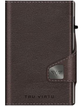 Tru Virtu Click & Slide Doublewallet Nappa Brown RFID