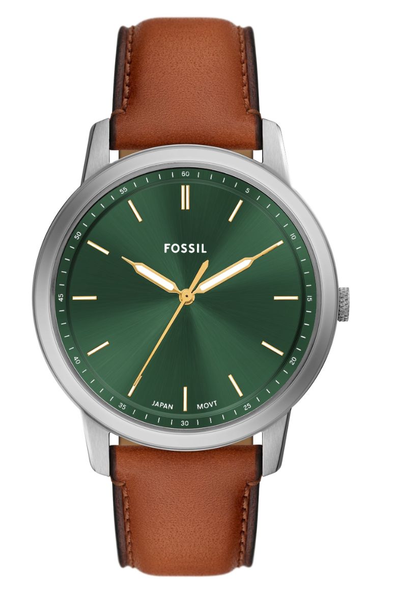 Fossil Minimalist 3 hand Silver Brown leather FS6094