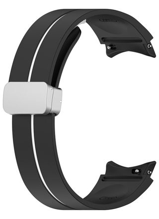 Tiera Samsung Galaxy Watch4 och Watch5 silikonarmband svart-vit