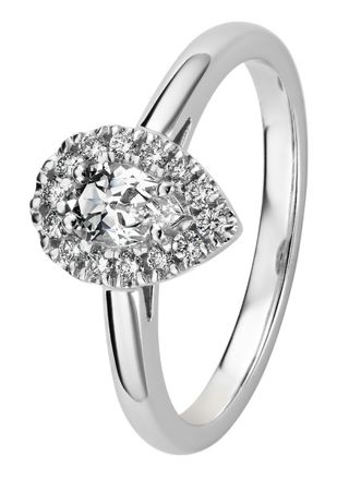 Kohinoor Garda diamantring vitguld 033-420V-14