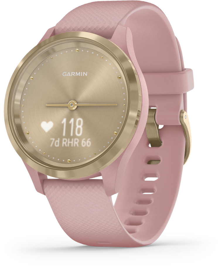 Garmin Vivomove 3S Dust Rose Silicone and Light Gold hybrid
