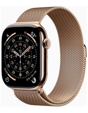 Apple Watch Series 11 GPS + Cellular 46mm Gold Titanium Case with Gold Milanese Loop MFD84QN/A