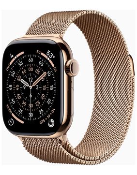 Apple Watch Series 11 GPS + Cellular 42mm Gold Titanium Case with Gold Milanese Loop MF8Y4QN/A