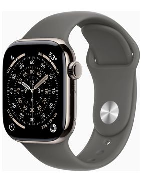 Apple Watch Series 11 GPS + Cellular 42mm Natural Titanium Case with Stone Grey Sport Band MF8M4QN/A