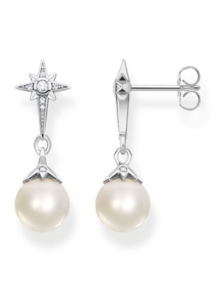 Thomas Sabo pearl star silver hängande örhängen H2118-167-14