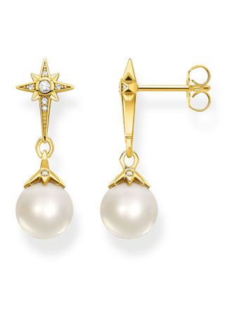 Thomas Sabo pearl star gulfärgad hängande örhängen H2118-445-14
