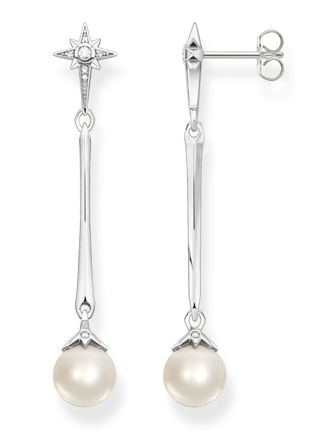 Thomas Sabo pearl star silver hängande örhängen H2119-167-14