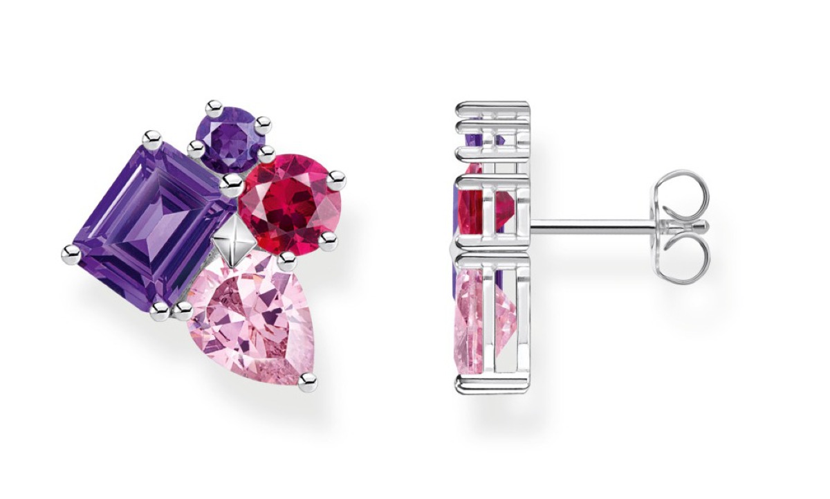 Thomas Sabo Heritage Glam pink and violet zirconia örhängen H2275-477-7