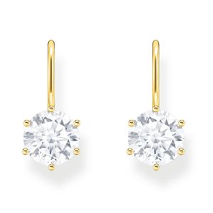 Thomas Sabo large zirconia stone 18k guldpläterade örhängen H2287-414-14 main product photo