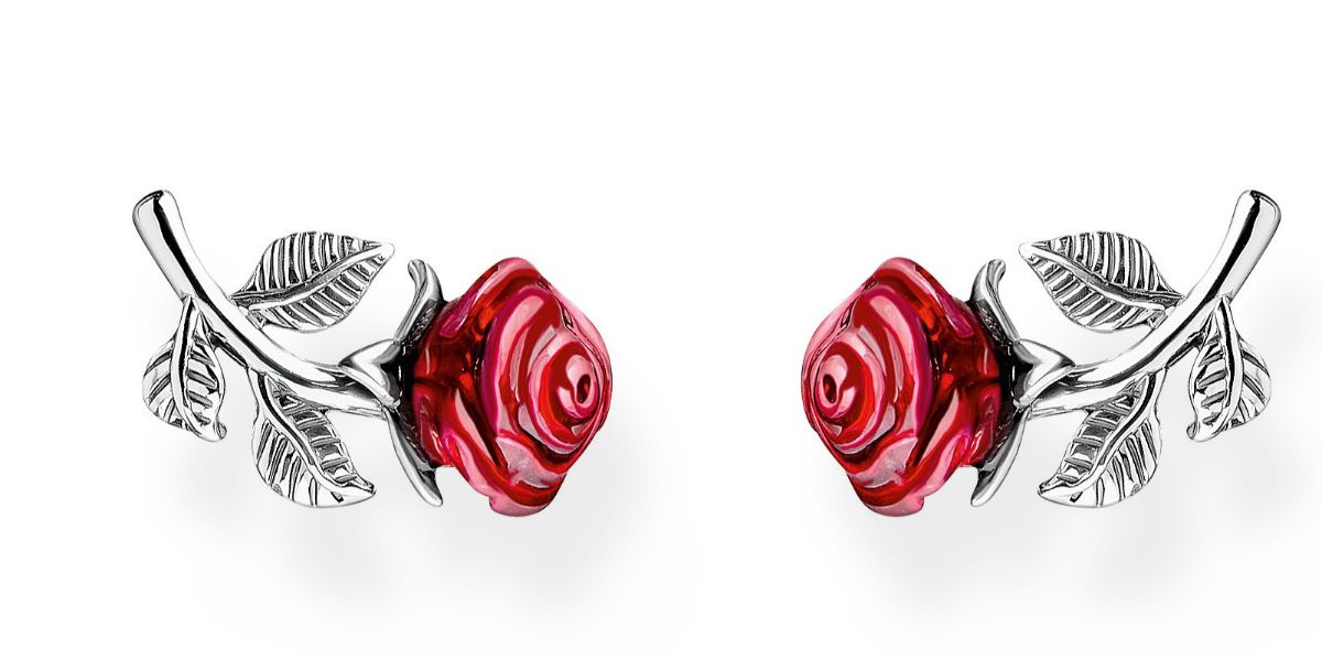 Thomas Sabo True Romance Silver ear Roses örhängen med ros H2314-664-10