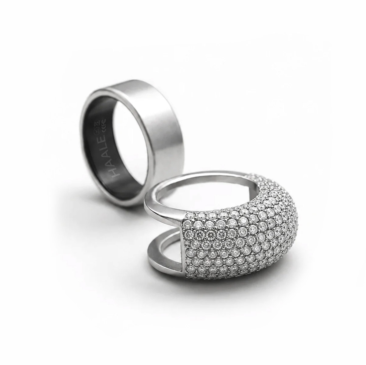HAALE II Pavé ringskydd silver