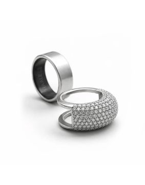 HAALE II Pavé ringskydd silver