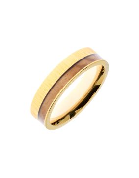 HAVU titanring med trä Jalo guld