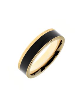 HAVU titanring med trä Tervas guld