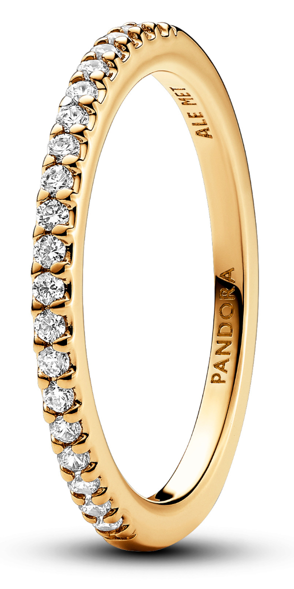 Pandora Timeless Stackable Sparkling Band 14k Gold-plated Clear cubic zirconia alliansring 162999C01-52