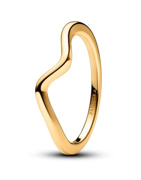 Pandora Timeless Non-stackable Polished Wave Ring 14k gold-plated ring 163095C00