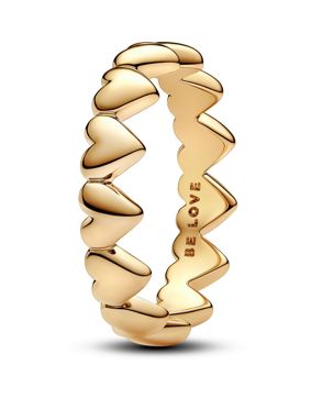 Pandora Moments Row of Hearts 14k gold-plated ring 163427C00