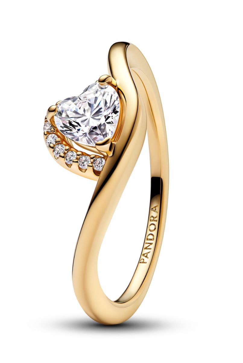 Pandora Wish and Wave wavy hjärtring 163660C01-50