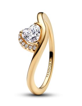 Pandora Wish and Wave wavy hjärtring 163660C01