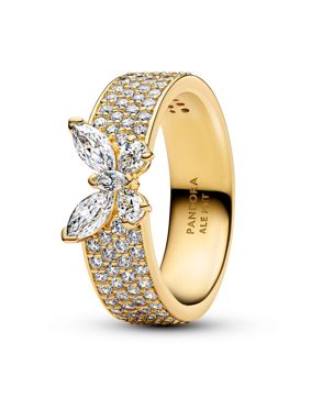 Pandora Timeless gnistrande fjäril förgylld ring 164270C01