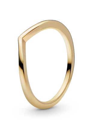 Pandora Polished Wishbone ring Gold Plated 168742C00