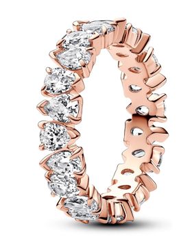 Pandora Timeless Stackable Alternating Sparkling Band 14k Rose gold-plated alliansring 183021C01
