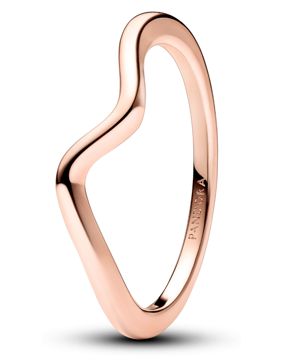 Pandora Timeless stackable Polished Wave Ring 14k Rose gold-plated ring 183095C00