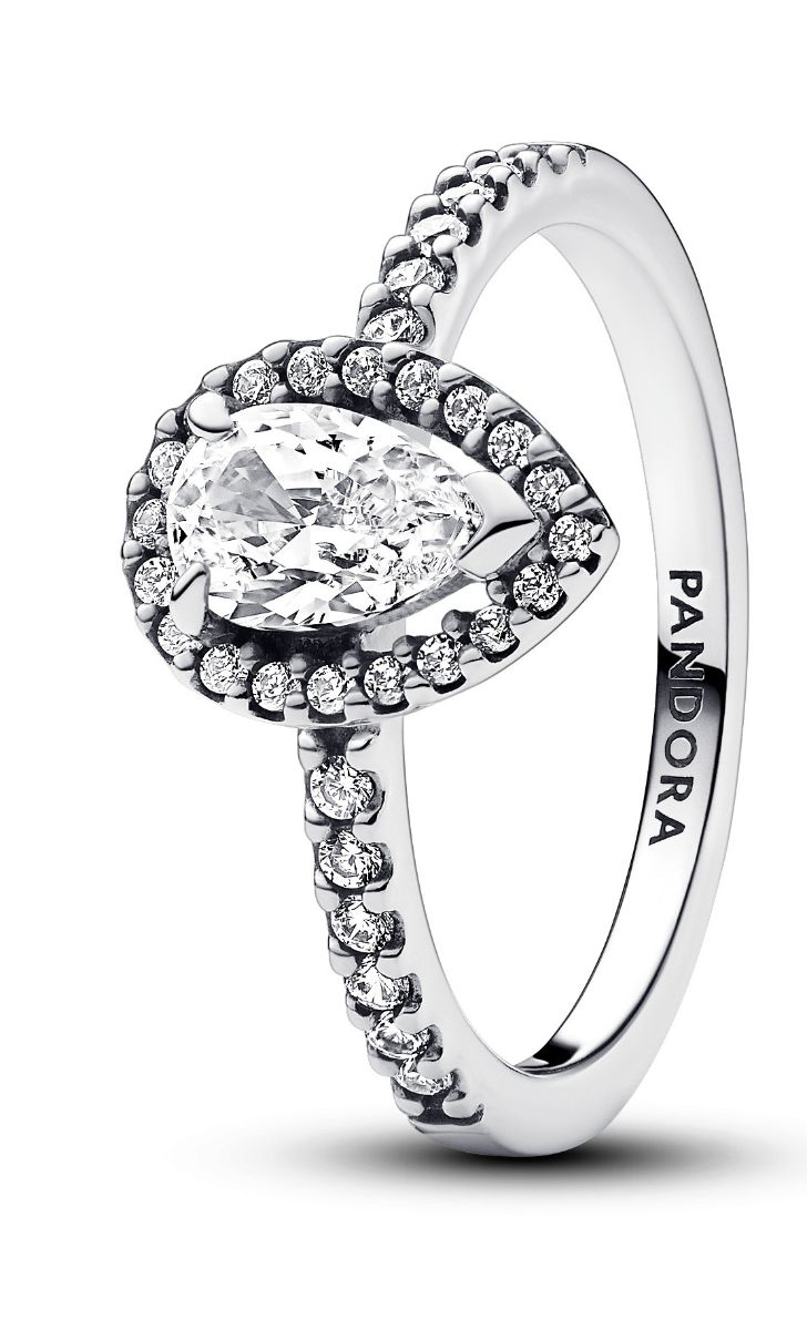 Pandora Timeless Sparkling Pear Halo Sterling silver ring 192835C01