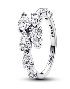 Pandora Timeless non-stackable Sparkling Overlapping Band Sterling silver ring 193004C01