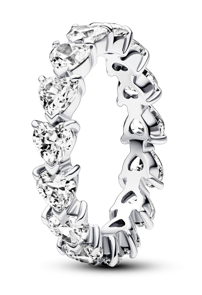 Pandora TImeless non-stackable Row of Hearts Eternity Ring Sterling silver 193103C01