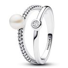 Pandora Timeless sterling silver double band pave pärlring 193147C01-50