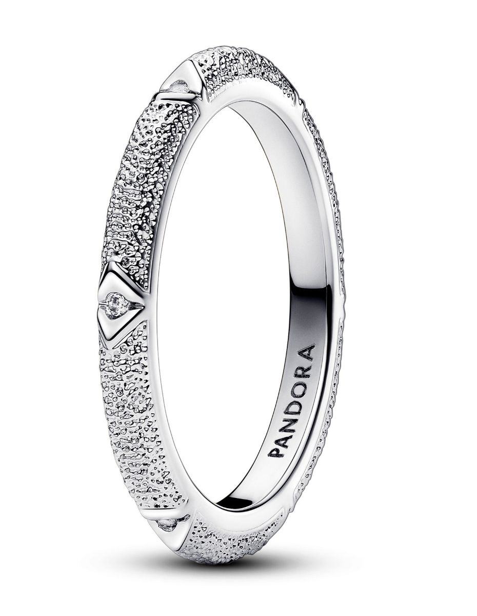 Pandora ME Texture & Stones Sterling silver Cubic Zirconia Clear silverring 193322C01-52
