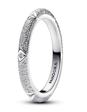 Pandora ME Texture & Stones Sterling silver Cubic Zirconia Clear silverring 193322C01