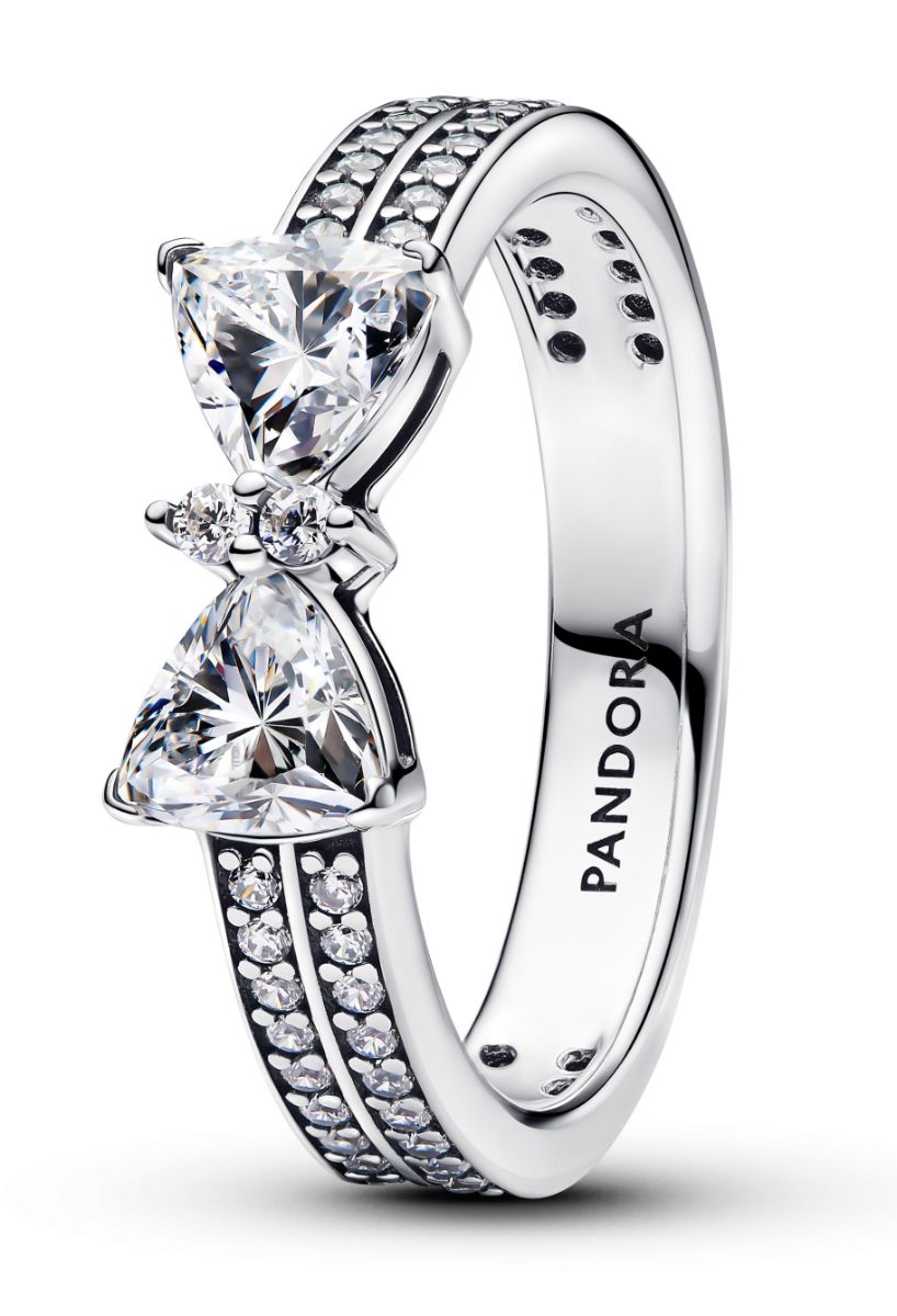 Pandora Timeless Bow silver ring clear cz 193552C01