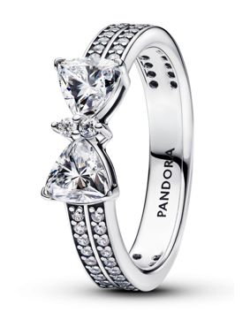 Pandora Timeless Bow silver ring clear cz 193552C01