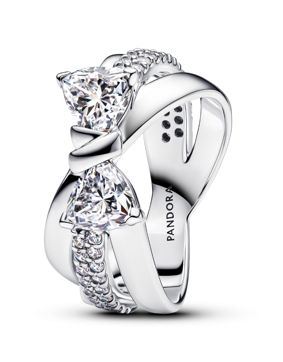 Pandora Timeless Bow silver ring clear cz 193553C01