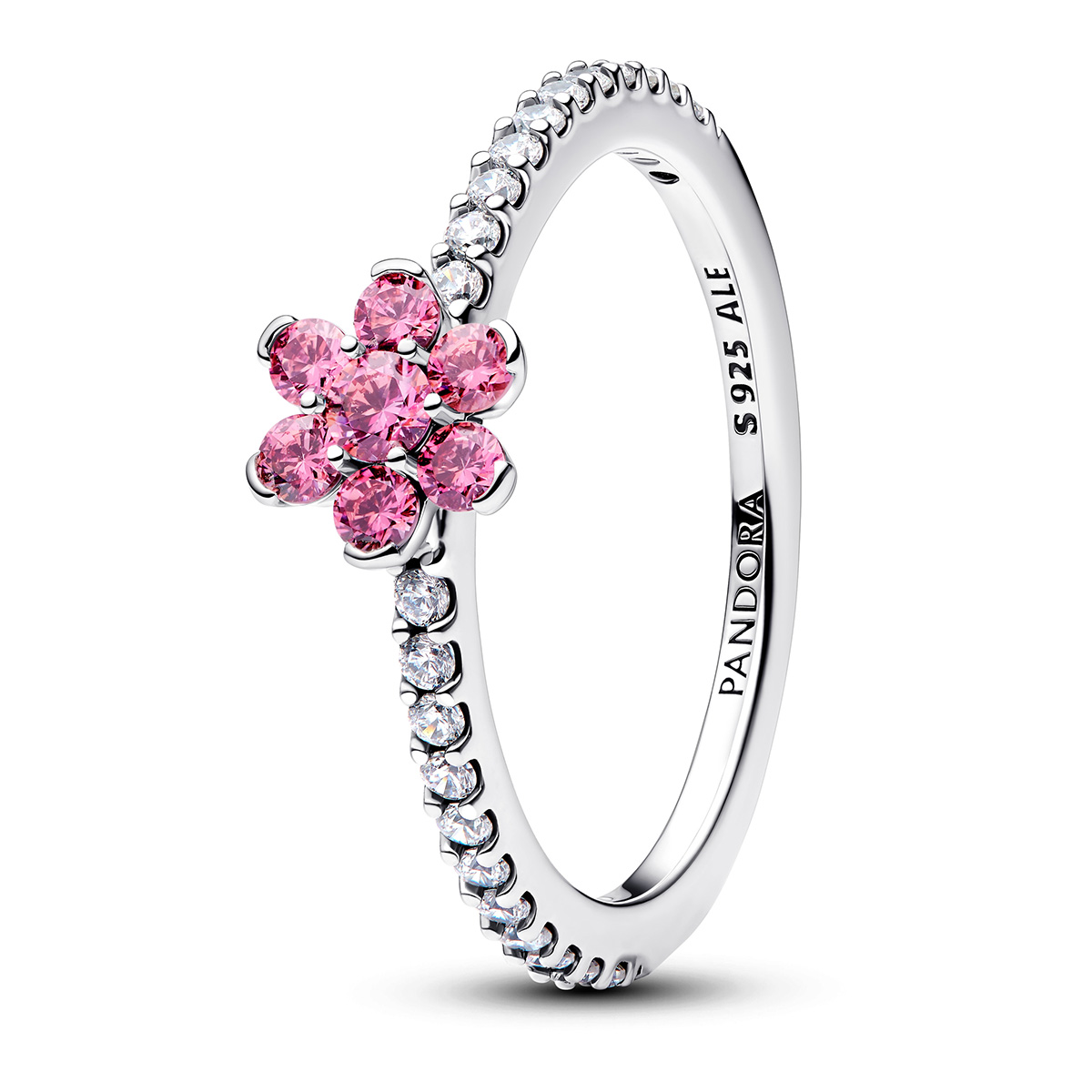 Pandora Timeless rosa ring med sidostenar i silver 194499C02