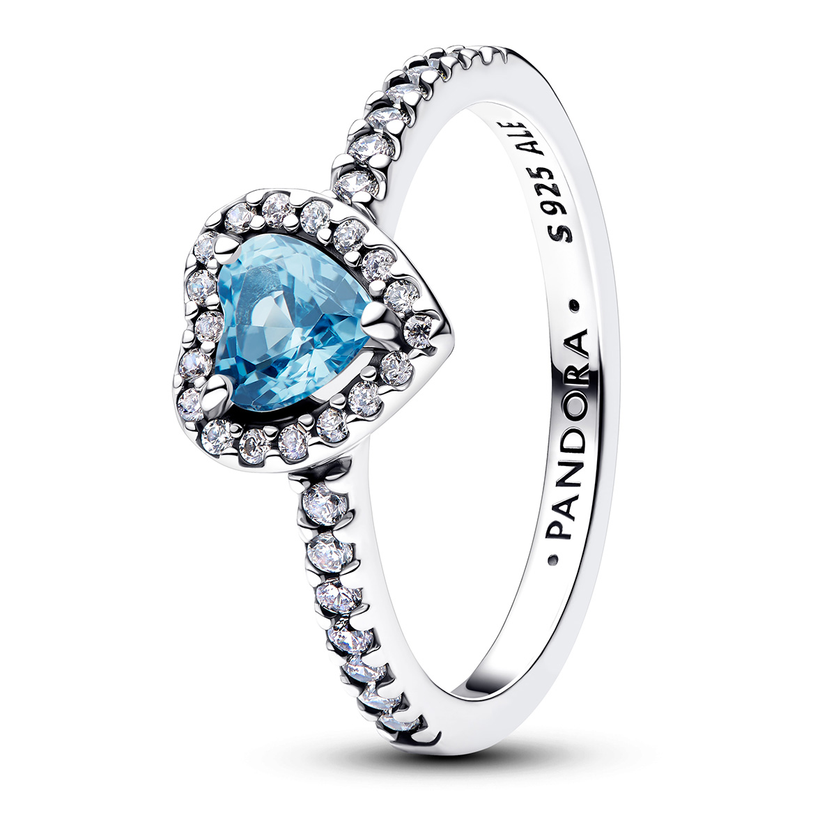 Pandora Timeless Elevated Light Blue Heart ring 198421C10