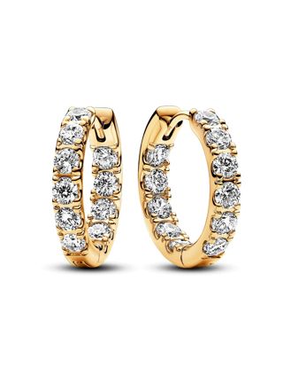 Pandora Timeless Sparkling Row Eternity 14k Gold-plated hoops 263002C01