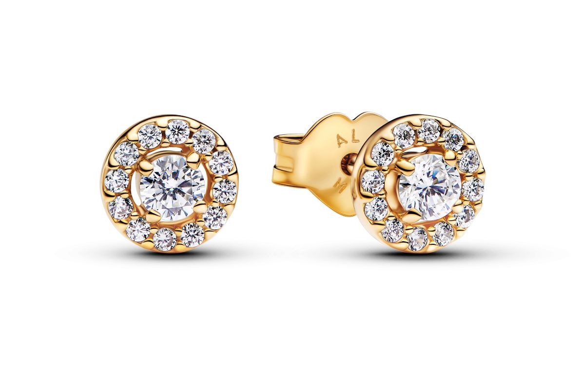 Pandora Timeless 14k gold plated halo örhänge 263019C01