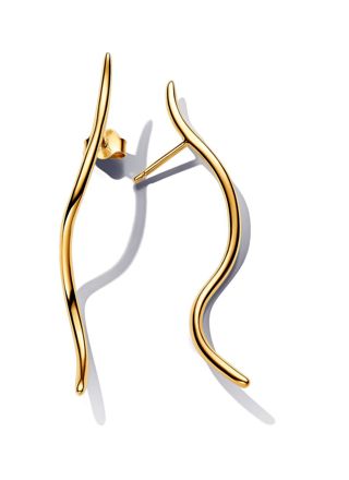 Pandora Essence 14k Gold-plated Organically shaped wire örhängen 263287C00