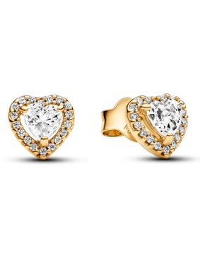 Pandora Sparkling Elevated Heart Stud 14k gold-plated hjärtörhängen 268427C01