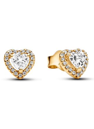 Pandora Sparkling Elevated Heart Stud 14k gold-plated hjärtörhängen 268427C01