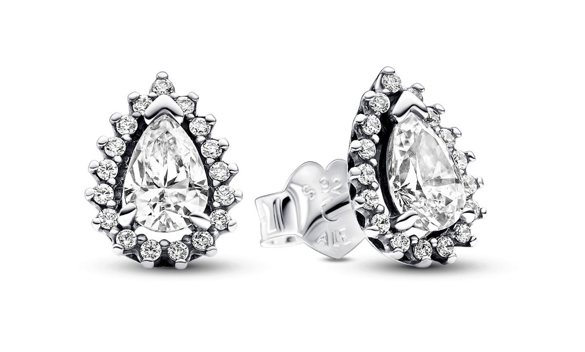 Pandora Timeless Sparkling Pear Halo Sterling silver örhängen 292834C01