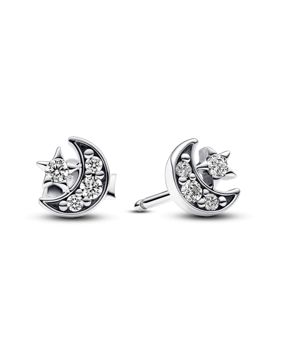 Pandora Moments Sparkling Moon & Star Sterling silver örhängen 292990C01